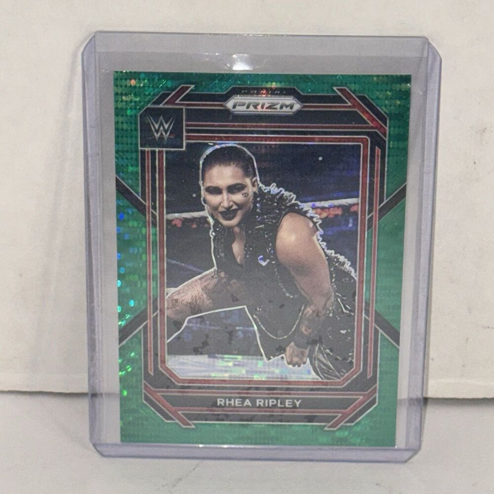 2023 Panini Prizm WWE Rhea Ripley Green Pulsar  Prizm /25 #134 Judgment Day